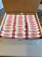 100 Rolls 50 Cent Unsearched (34 lb) COPPER  1909-1982  U.S. PENNIES Bullion