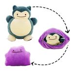 Snorlax Ditto Pokemon Plush 20cm Reversible Transform Toy Kids Gift***