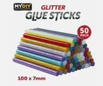 50 X Glitter Glue Sticks Hot Melt Adhesive for Glue Gun 100 x 7 mm