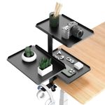 Clampable Desk Organiser Shelf, 3 Tier Bookshelf, 280*175mm, Black 