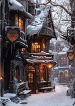 Cozy Winter Village Diamond Painting Kits Adults,5D Snowy Landscapes Diamond Art
