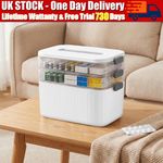 3 Tier Medicine Storage Box Portable Medication Storage Large Capacity Medicine