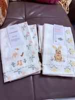 Easter Napkins Set Of 2 Embroidered Goose & Bunny Cotton/polyester Primark BNWT