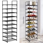 10Tier Narrow Shoe Rack Shoe Shelf Vertical Tall Slim Footwear Storage Organizer