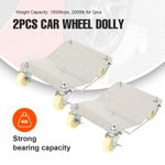 Car Tyre Skate Wheel Dolly 4000LB Heavy Duty Vehicle Positioning Trolley 2PCS
