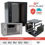 19" 4U 6U 9U 12U 15U Network Data Cabinet Comms Wall Rack Patch Panel Switch LAN