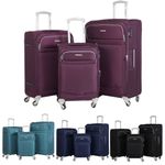 Lightweight Soft Shell 3-Piece Expandable Luggage Set 20" 24" 28" Suitcases