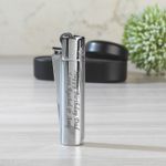 Personalised Free Engraving Metal Clipper Lighter Silver Gift Mens Dad Son Uncle