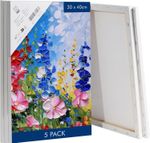 Large Stretched Canvas Set of 5 - Triple-Primed for Acrylic and Oil Paints