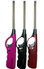 3 Refillable Gas Lighters for BBQ Camping Candle with Safety Flame Lock