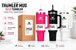 2026 Autumn Large Capacity Water 40 Oz Cup Handle Straw Insulated Bottle Mug