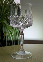 Crystal large barrel wine glasses 250ml capacity 17.5cm/6 7/8" diamonds superb 