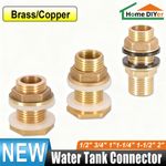 BSP Female/Male Thread Water Tank Connector Bulkhead Hose Fitting 1/2" 3/4" ~ 2"