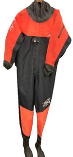 Midas Drysuit Dry Suit Orange Black Approx Size medium Goretex Valves Diving