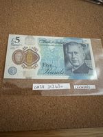 £5 NOTE, FIVER, 5, King Charles “Creases” BANK of ENGLAND & Protective Sleeve.
