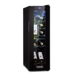 Wine Fridge Refrigerator Drinks Cooler 32L 12 Bottles Touch Panel 85W LED Black