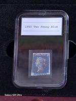 1840 2 Penny Blue Stamp, Rarer Than Penny Black, Not Great Condition But Genuine
