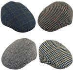 Kids Flat Cap Peak Hat Toddler Child Tartan, Checked, Chevron Boy Girl 2-12 Yrs