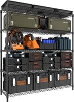 MZG 5 Tier Storage Rack Metal Garage Shelf Heavy Duty Wire Shelving Tool Rack
