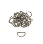 40 x 25mm D-Rings Welded Nickel Plated For Webbing Bags Straps Dog Leads Crafts