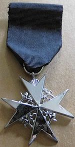 ORDER OF ST JOHN OF JERUSALEM 6th TYPE SKELETAL SERVING BROTHERS BREAST BADGE