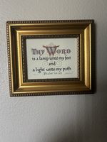 Vintage Miniscripture Manuscriptures Framed Bible Verse Psalm 119:105 Blocher