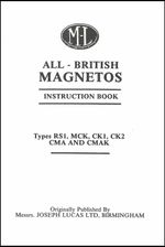 Lucas British Magnetos Instruction Book ML RS1 MCK CK1 Magneto Manual