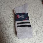 CLASSIC SPORTS SOCKS  GREY AND BLACK  UK  7 - 11  5PK
