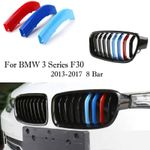 For 2013-2017 BMW F30 Grill Trim 3 Series M Sport Tech 3 Color Stripes Badge UK