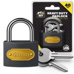 SOL 2pk Heavy Duty Padlocks 40mm Outdoor Security Locks With Keys Shed Gate