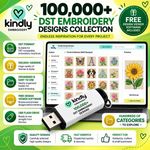 100,000+ Embroidery DST Designs | USB Collection | FREE Design Viewer Software