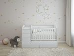 Luxury White Baby Convertible Cot Swing Basket