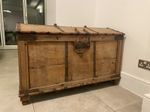 Vintage/Antique Indian Dowry Trunk Chest Iron Mounted Rustic Coffee Table Chest