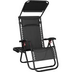 Zero Gravity Chair Reclining Sun Lounger w/Canopy, Outdoor Folding Adjustable