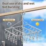 Stainless Steel Socks Drying Rack Windproof Underwear Socks Holder  for Home