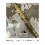 A3 World Map Travel Gift | Scratch Off Map | Map of the World Poster
