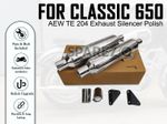 Fit For Royal Enfield Classic 650 SS AEW TE 204 Exhaust Silencer Pair Polish