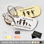 Personalised Engraved Keyring Family Portrait Key Tag Gift for Dad Mum Grandpa