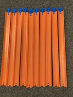 Hot Wheels 12” Straight Orange Track (10 Pieces) with 10 Blue Connectors 1:64