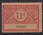 VICTORIA RAILWAYS 1923 11d RED RAILWAY STAMP WINGS "BOINKA" MINT/MUH (SD34)