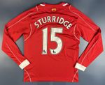 LIVERPOOL 2014/2015 HOME FOOTBALL LONG SLEEVE #15 SHIRT STURRIDGE SIZE M ADULT
