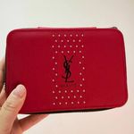 Red Studded Cosmetic Makeup Bag Travel Storage Pouch 15.5x10.5x4.5cm