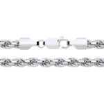 Sterling Silver 7.5mm Heavy Diamond Cut Solid Men's Rope Chain Necklace 22"-30"