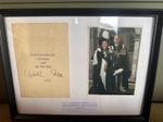 Queen Elizabeth Prince Philip  Signed 1975 Part Christmas Card & Photo Framed