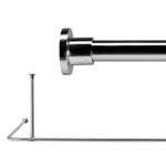 Croydex Shower Curtain Pole L Shape Shower Rail Kit, Stainless Steel Shower Rod