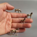 Miniature Bronze Horse Family: A Galloping Tiny Treasure! Brand New!