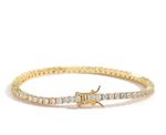 2.4ct Round Cut Lab‑Created Diamond Test Pass 16cm 14K Gold Tennis Bracelet