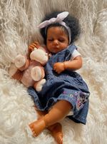 Realistic Black Newborn Baby Dark Skin Reborn Doll 20" Sleeping Cuddly Girl Toy