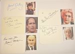 British Comedy Stars 5 x Signed  Cards, Sugden, Oulton, Dibley, Grant, Denham