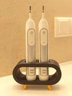 Dual Electric Toothbrush Stand Holder for 2 Brushes Bathroom Organizer